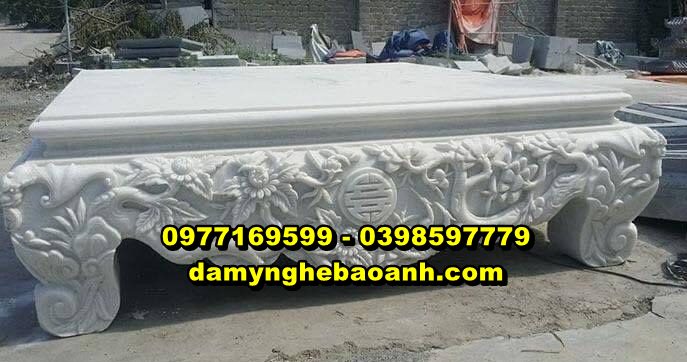 hình ảnh mẫu sập bằng đá xanh tự nhiên nguyên khối chuẩn phong thuỷ